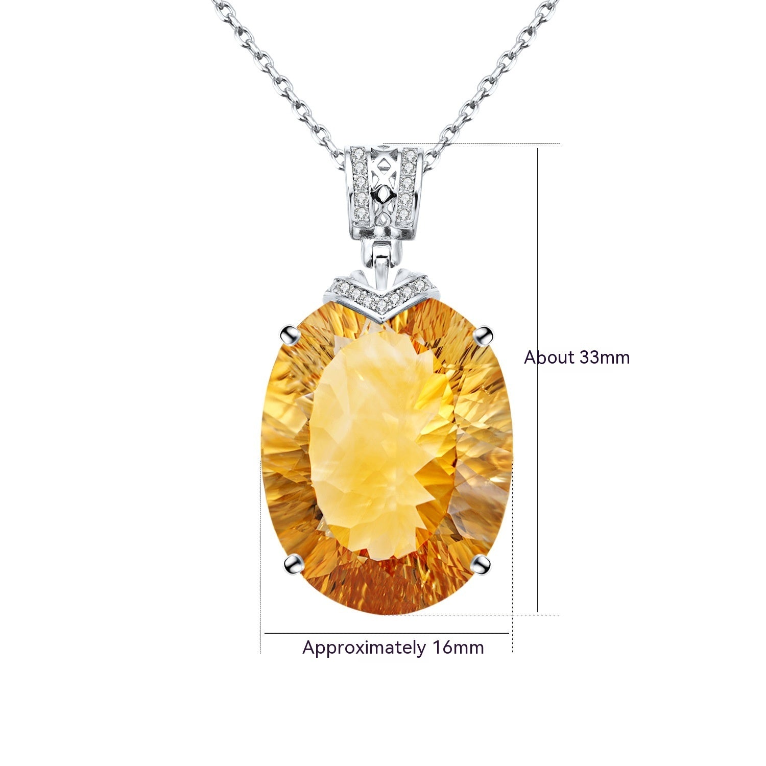 LuxeJewels™ – Solaris Gemdrop Citrine Pendant Necklace