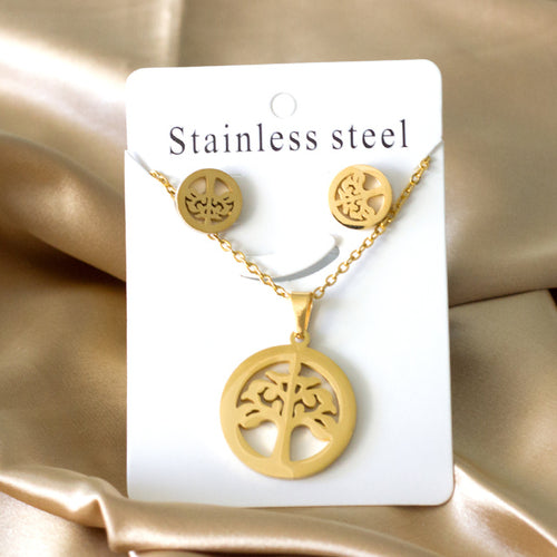 Luxukisskids Dubai Steel Jewelry Sets For Women Necklace Earrings Man