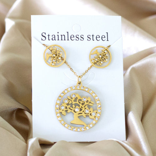 Luxukisskids Dubai Steel Jewelry Sets For Women Necklace Earrings Man