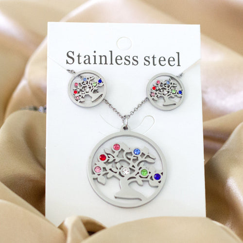 Luxukisskids Dubai Steel Jewelry Sets For Women Necklace Earrings Man