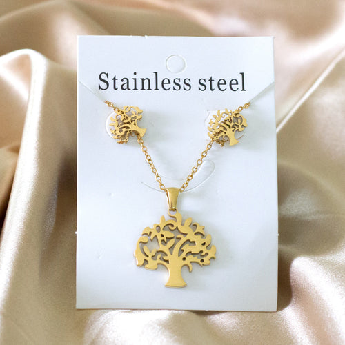 Luxukisskids Dubai Steel Jewelry Sets For Women Necklace Earrings Man