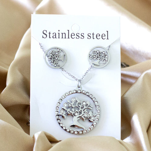 Luxukisskids Dubai Steel Jewelry Sets For Women Necklace Earrings Man