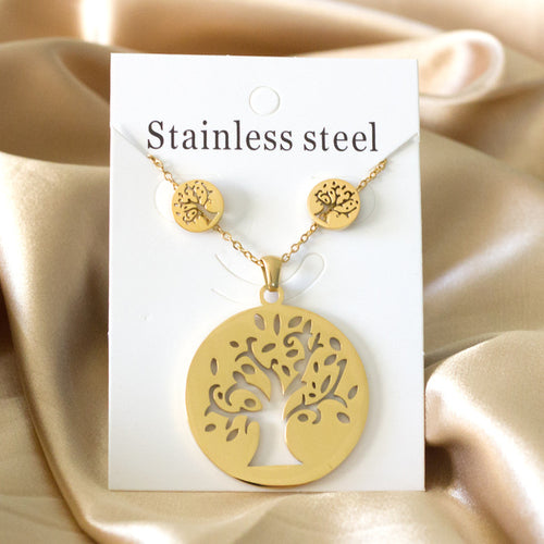 Luxukisskids Dubai Steel Jewelry Sets For Women Necklace Earrings Man