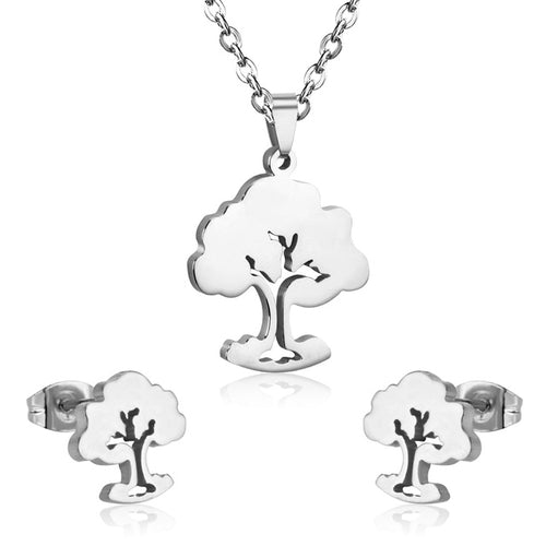 Luxukisskids Dubai Steel Jewelry Sets For Women Necklace Earrings Man