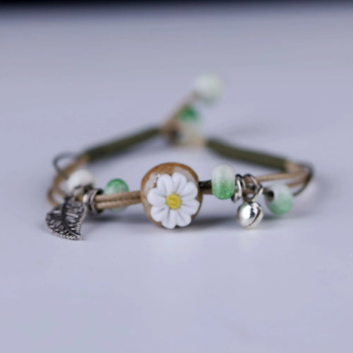 Handmade Boho Gypsy Hippie Design Brown Leather Star G Clef Note Metal