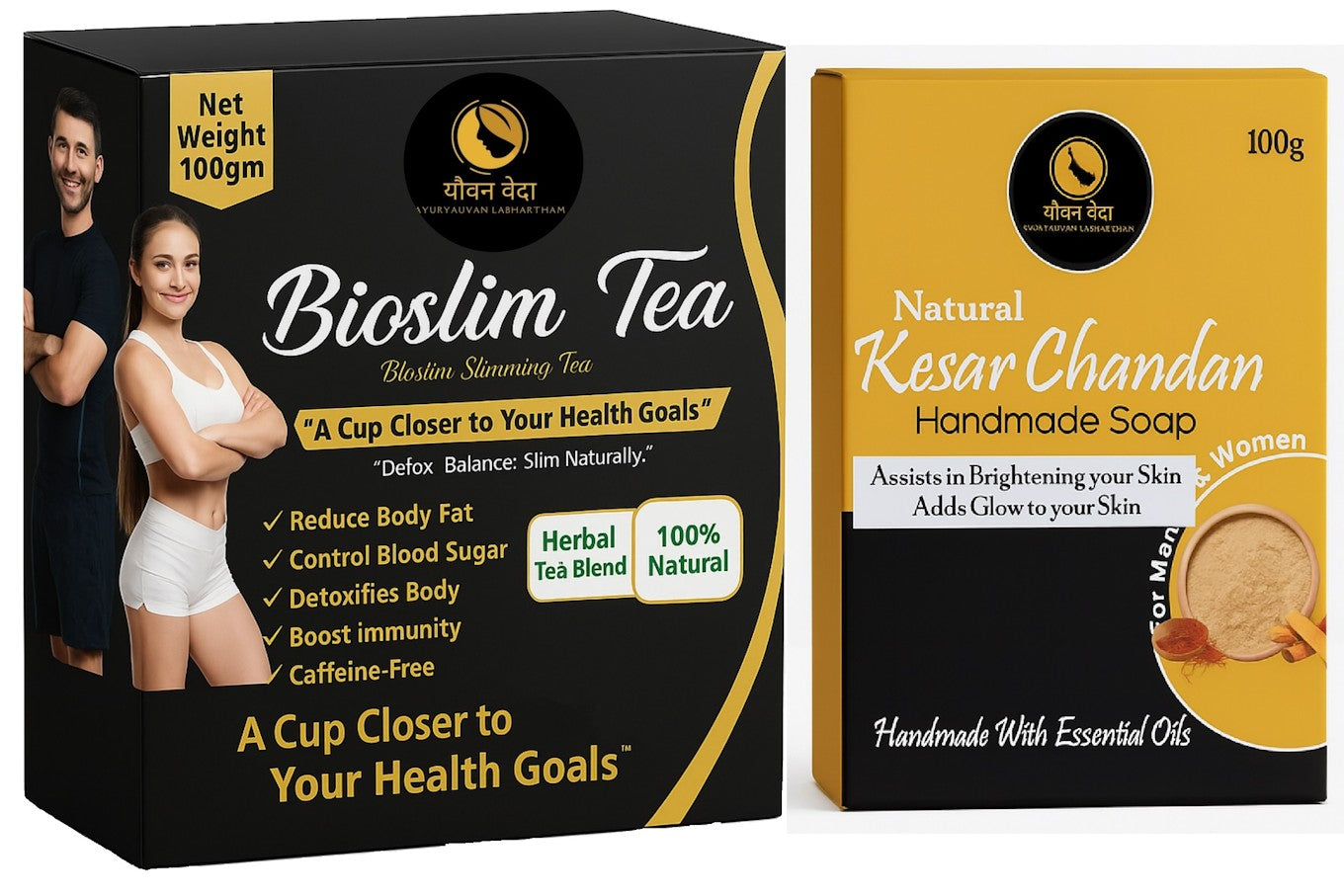Combo of Bioslim Tea & Keshare Chandan Handmade Soap
