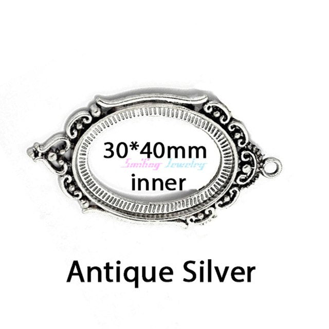 10pcs Fit 30mm*40mm DIY Oval Glass Cabochon Base