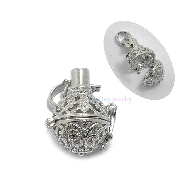 1pc Hollow Cage Filigree Ball Diffuser Necklace