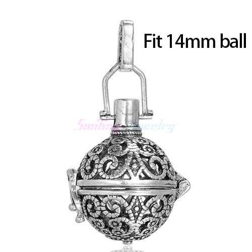 1pc Hollow Cage Filigree Ball Diffuser Necklace