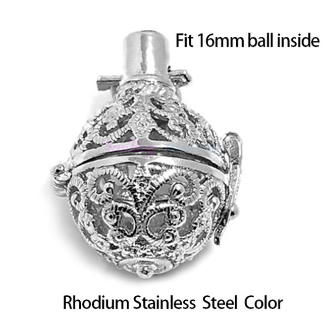 1pc Hollow Cage Filigree Ball Diffuser Necklace