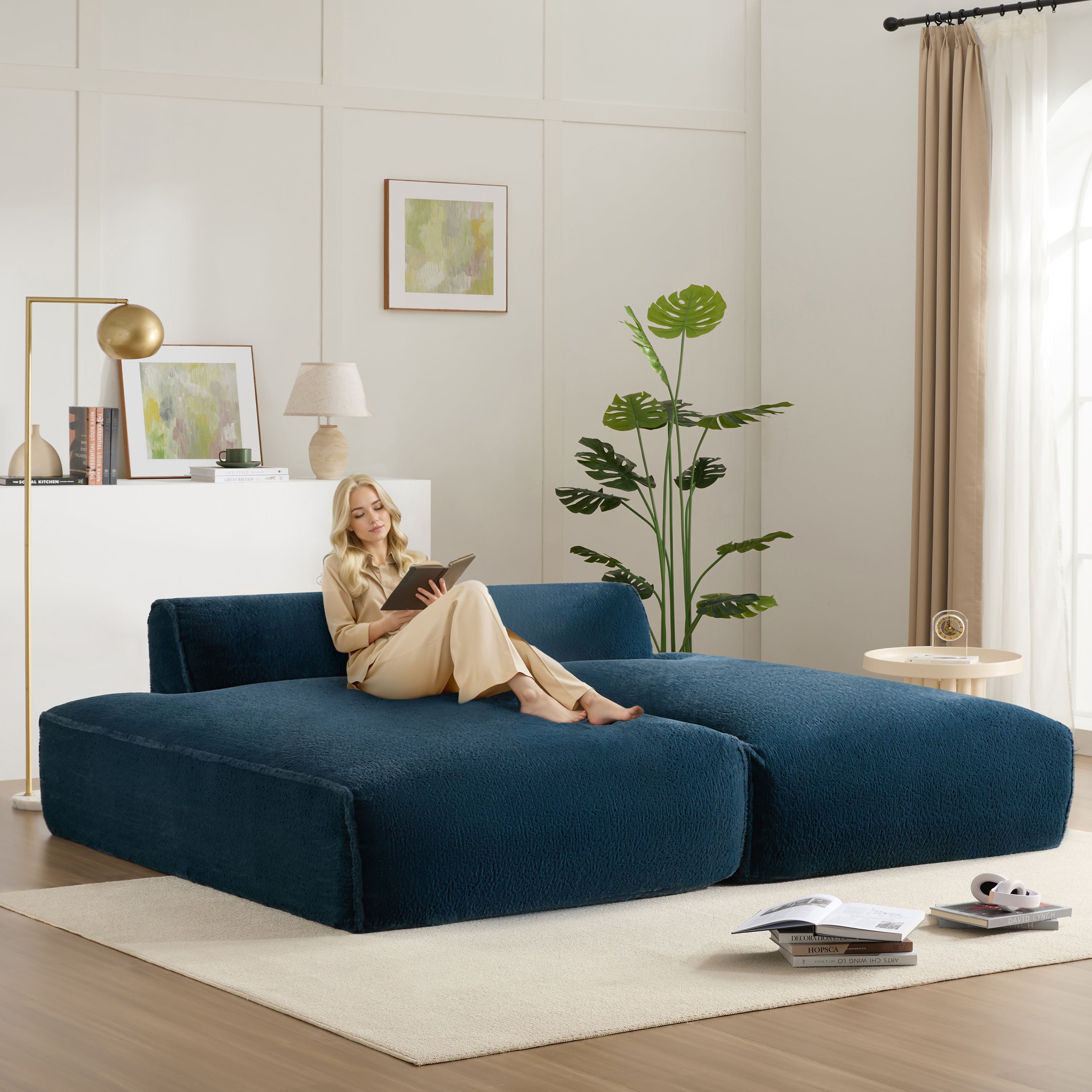 90.0'Oversized Modular Sectional Sofa,Fully Compressed,Spacious