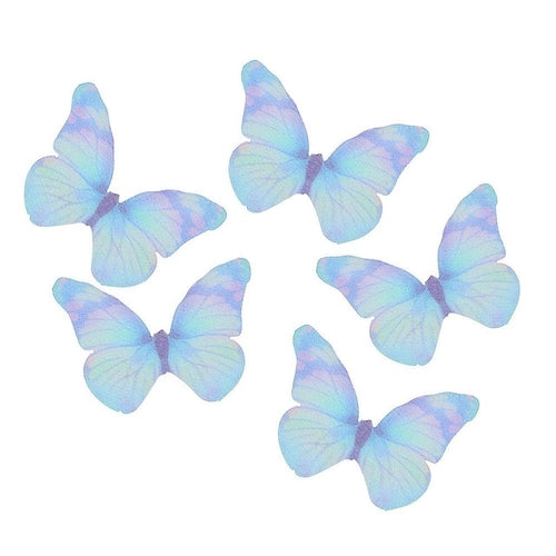 5pcs Colorful Beautiful Organza Butterfly Ethereal