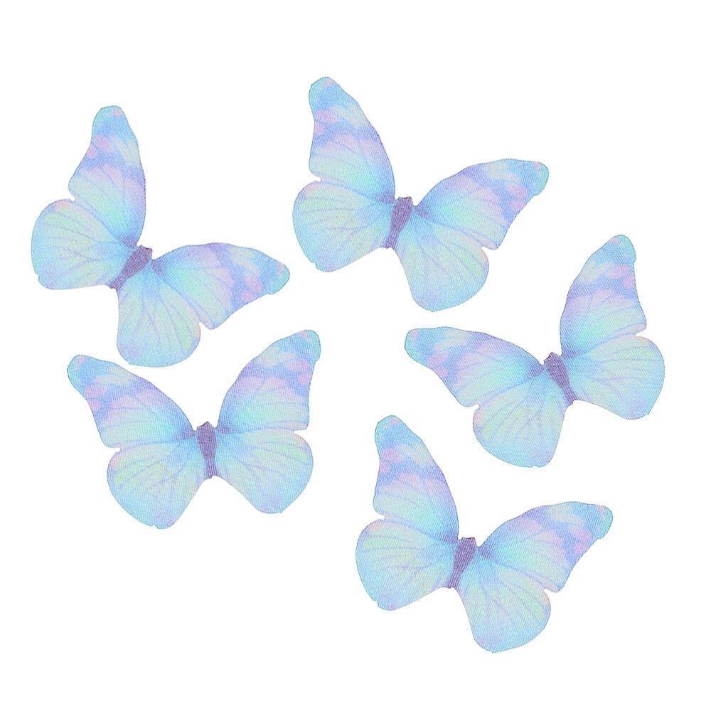 5pcs Colorful Beautiful Organza Butterfly Ethereal