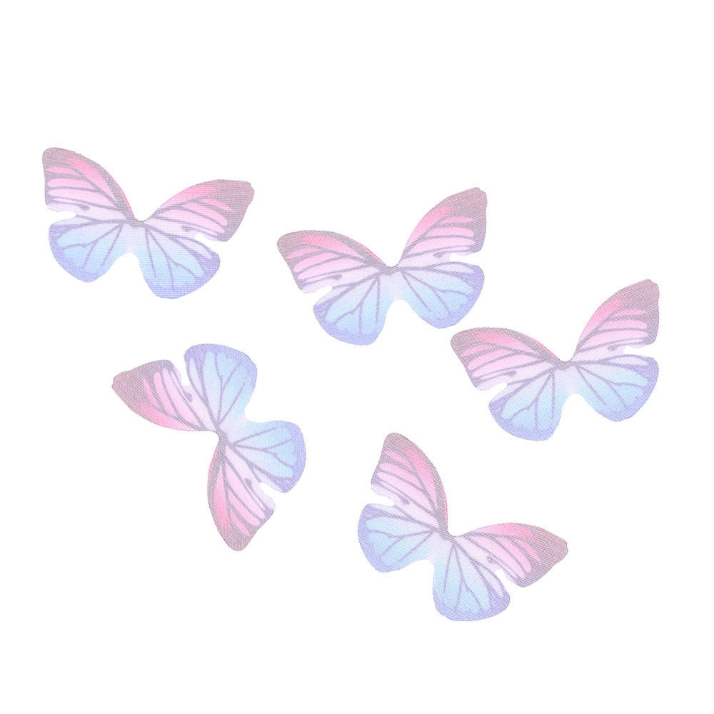 5pcs Colorful Beautiful Organza Butterfly Ethereal