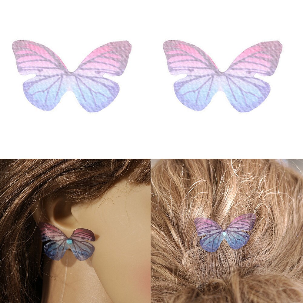 5pcs Colorful Beautiful Organza Butterfly Ethereal