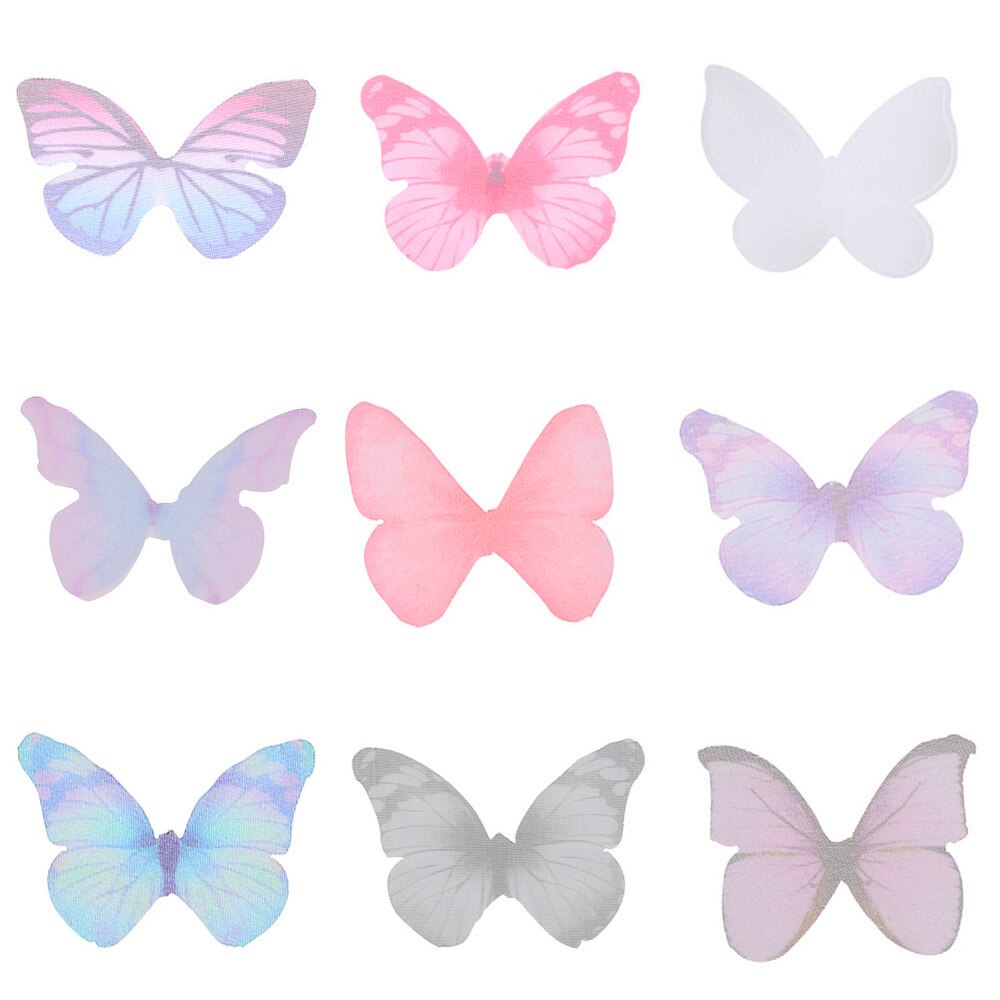 5pcs Colorful Beautiful Organza Butterfly Ethereal