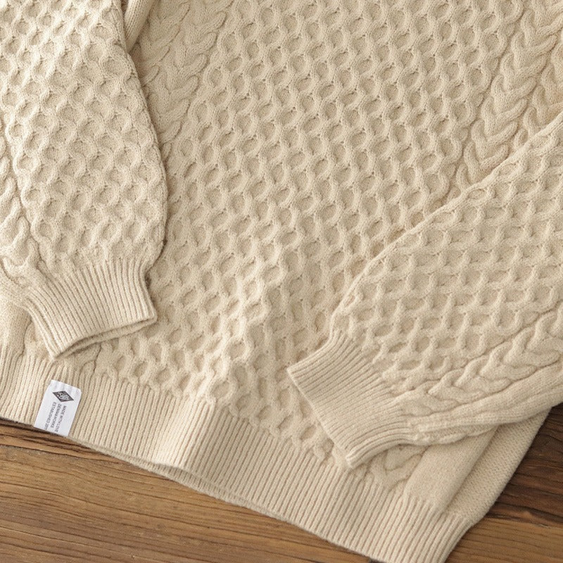Winter Thickened Knitting Retro Lantern Sleeve Plus Size Loose Casual