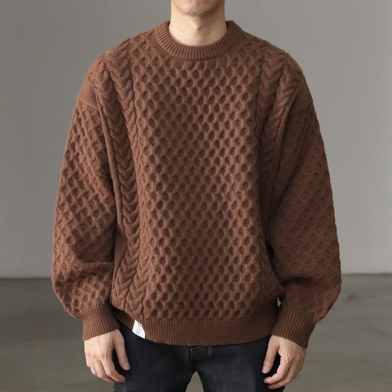 Winter Thickened Knitting Retro Lantern Sleeve Plus Size Loose Casual