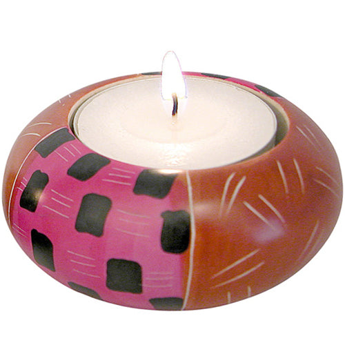 Tribal Soapstone Tealight Holder