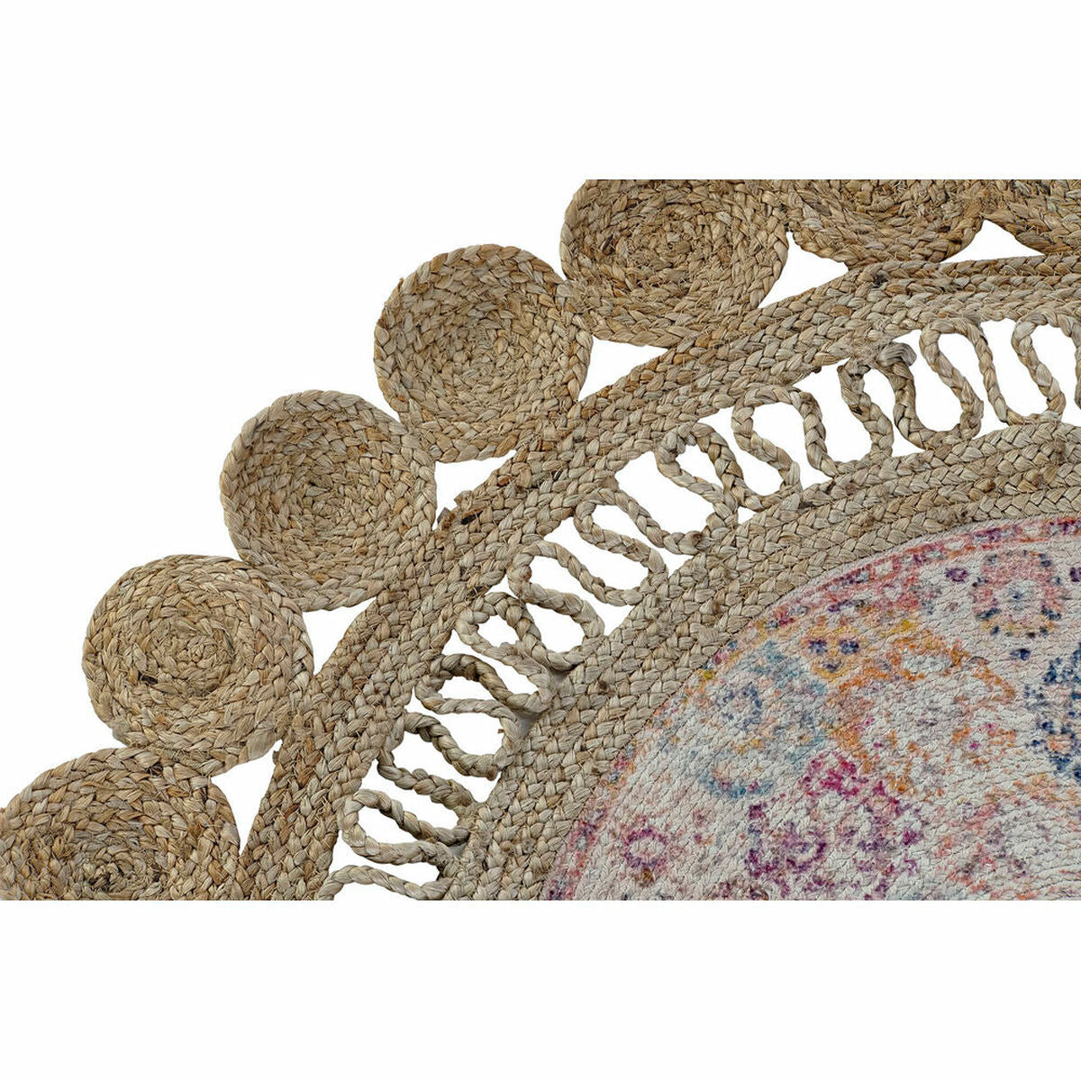 Carpet DKD Home Decor Chenille Jute Boho (120 x 120 x 0.5 cm)