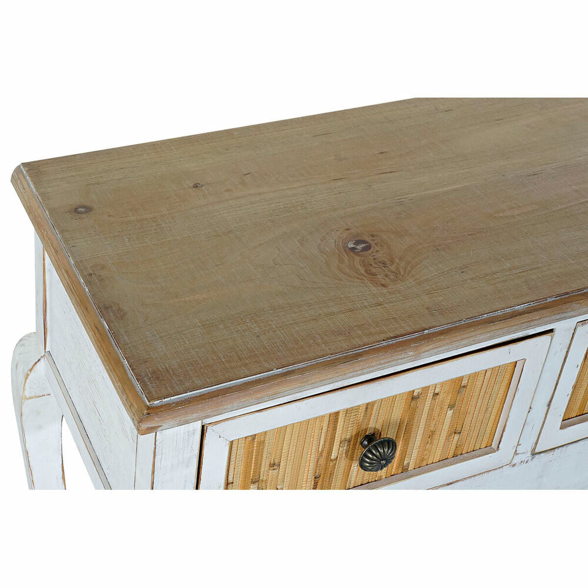 Console DKD Home Decor Fir Natural Wood White 120 x 38 x 83 cm