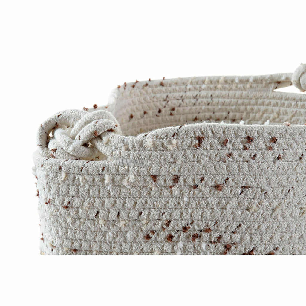 Basket set DKD Home Decor Cotton Boho Rushes (36 x 26 x 42 cm) (3
