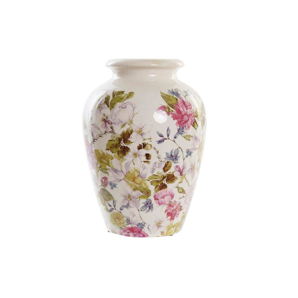 Vase DKD Home Decor White Green Maroon Stoneware 18 x 18 x 25 cm