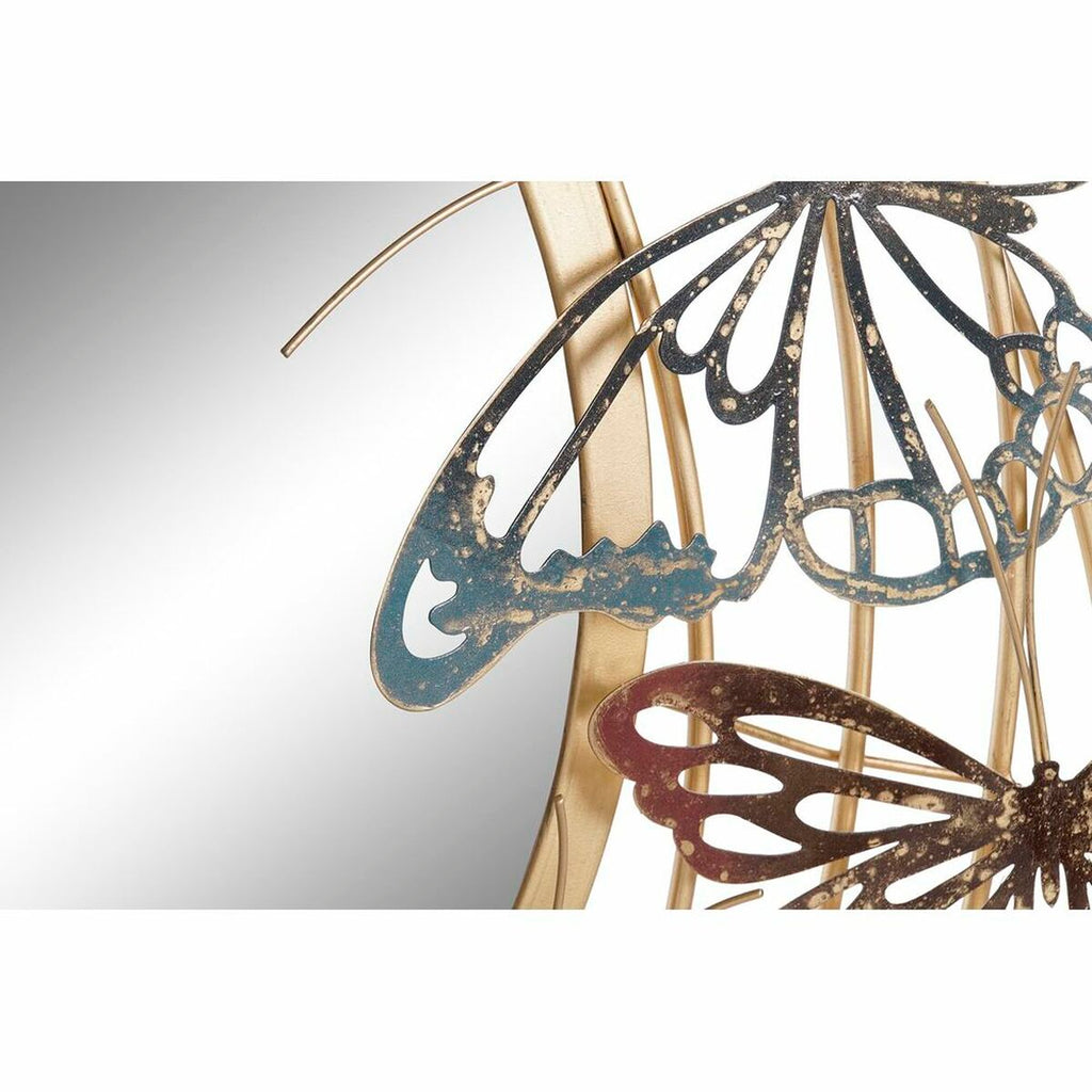 Wall mirror DKD Home Decor Mirror Golden Metal Multicolour Butterflies