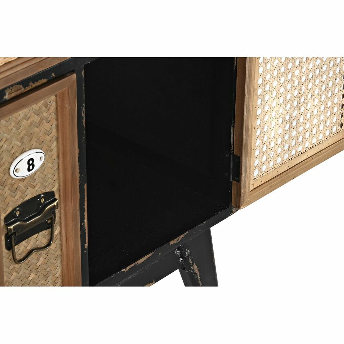 Chest of drawers DKD Home Decor Black Natural Fir MDF Wood Vintage 87