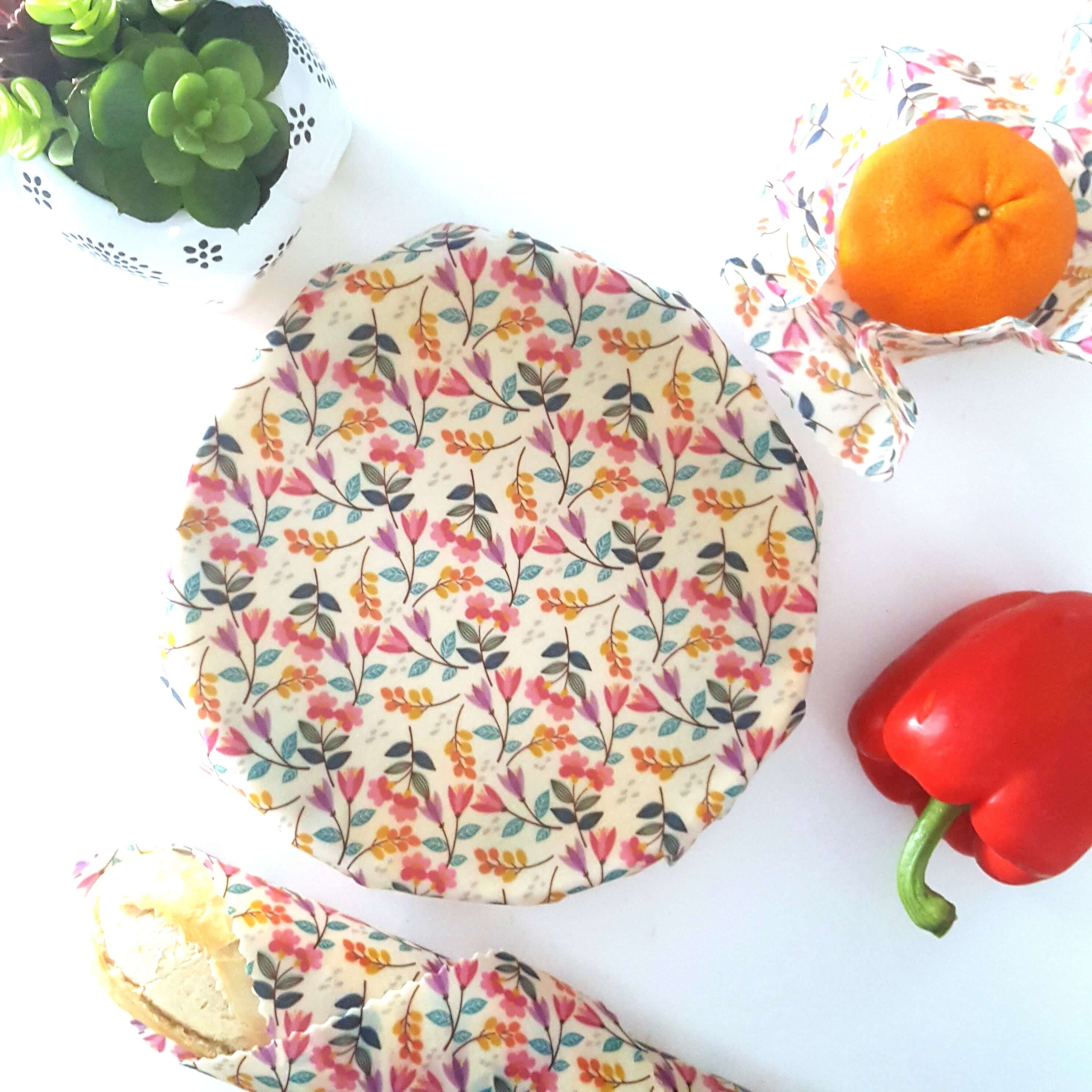 *Classic Set of 3 L, M, S Beeswax Food Wraps | Meadow