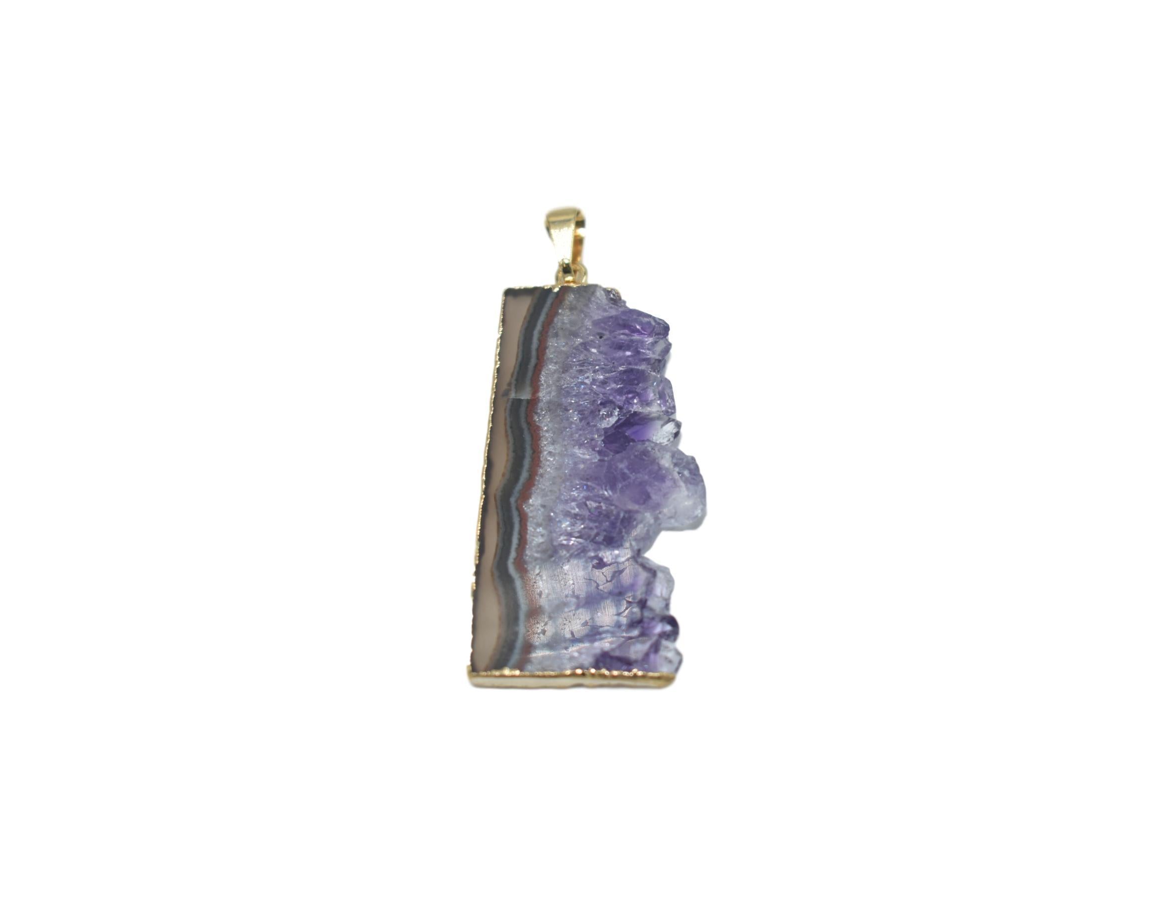 Amethyst Vertical Slice Pendant