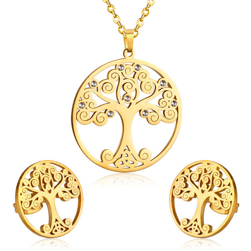 Luxukisskids Dubai Steel Jewelry Sets For Women Necklace Earrings Man