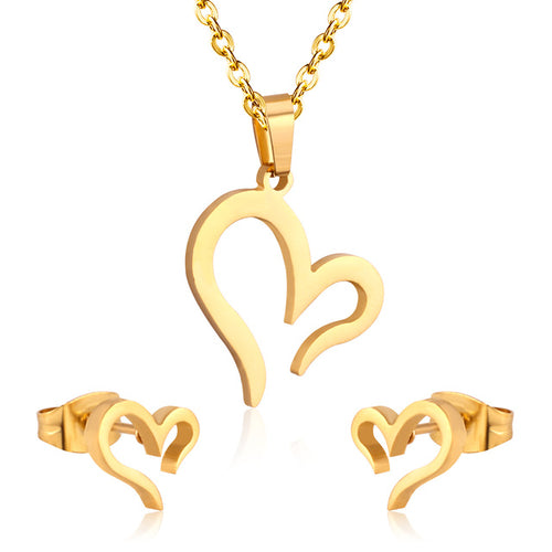 Luxukisskids Dubai Steel Jewelry Sets For Women Necklace Earrings Man