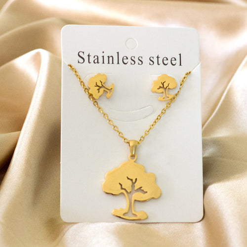 Luxukisskids Dubai Steel Jewelry Sets For Women Necklace Earrings Man