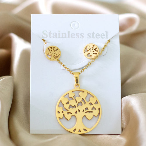 Luxukisskids Dubai Steel Jewelry Sets For Women Necklace Earrings Man
