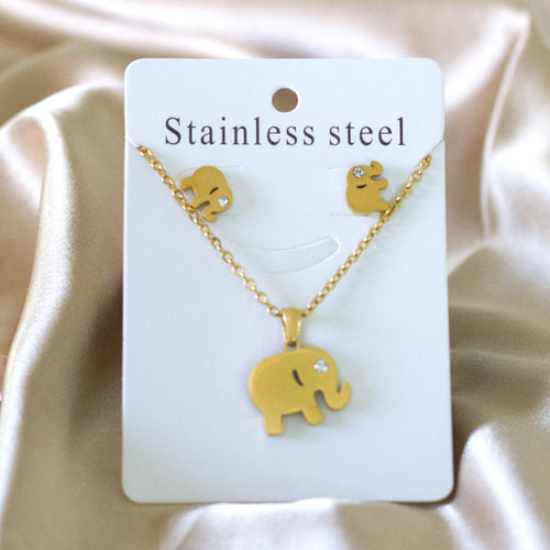 Luxukisskids Dubai Steel Jewelry Sets For Women Necklace Earrings Man