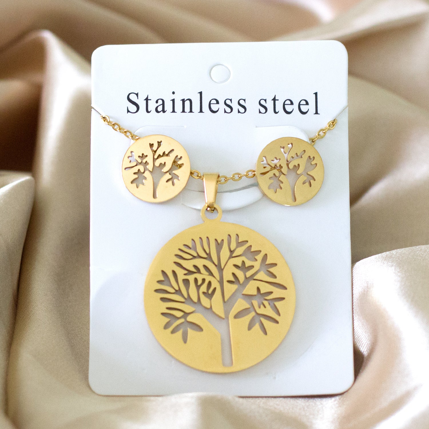 Luxukisskids Dubai Steel Jewelry Sets For Women Necklace Earrings Man