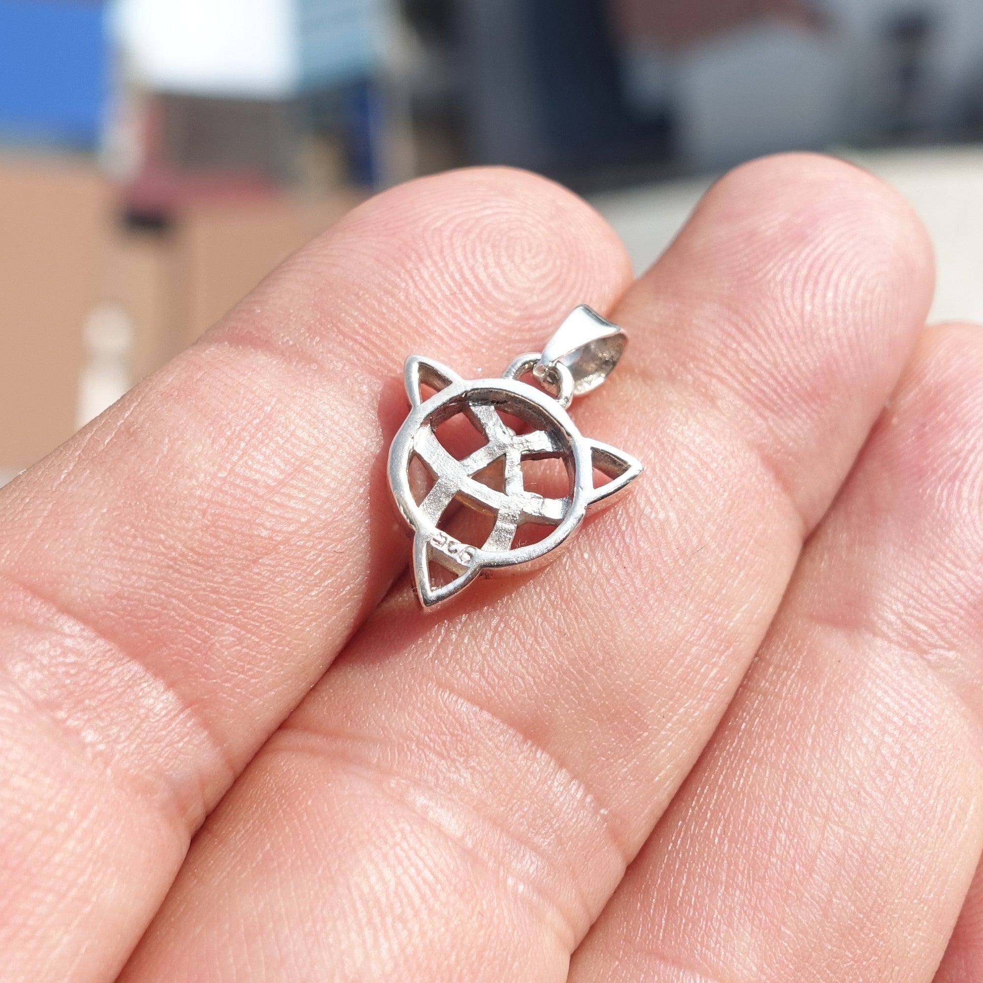 Celtic Triskele Opal Pendant, Celtic Sterling Silver Pendant,