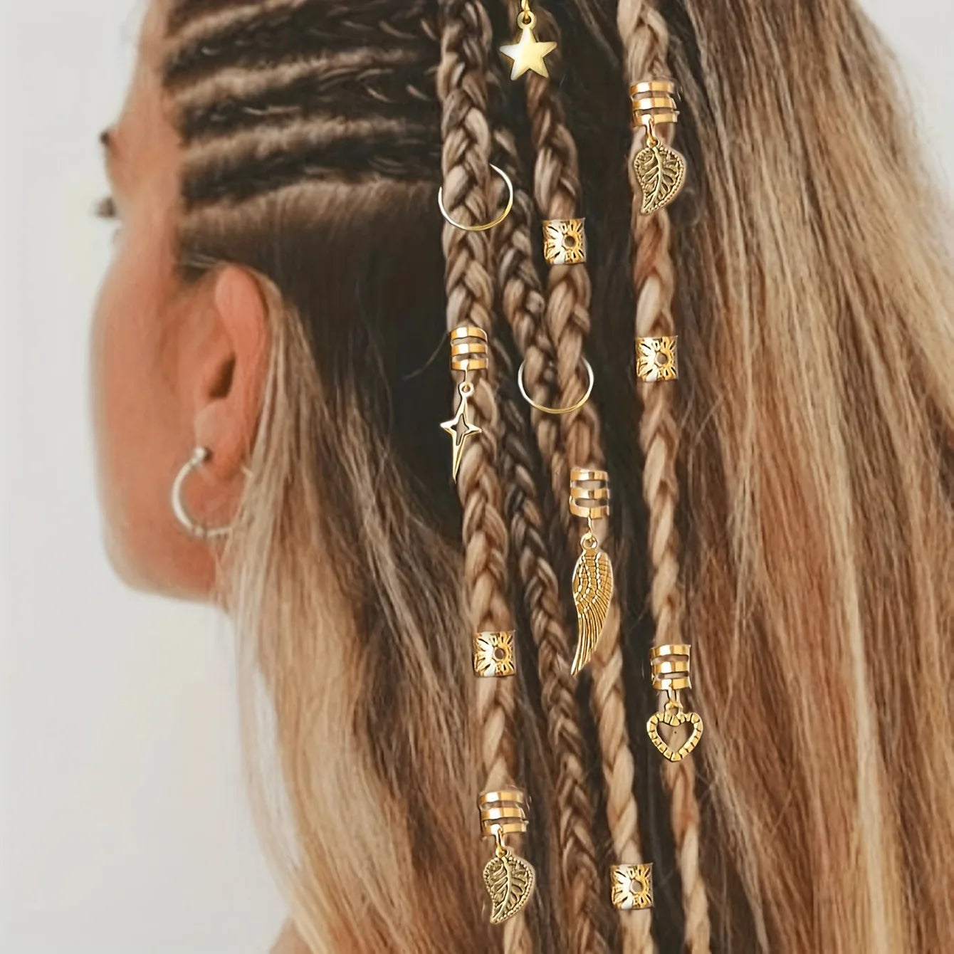 45pcs Alloy Braid Hair Ring Dreadlock Hair Ring - Hippie Style Hair