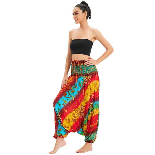 Bohemian Pants Women Pantalones Mujer Hippie High Waist Rayon Harem