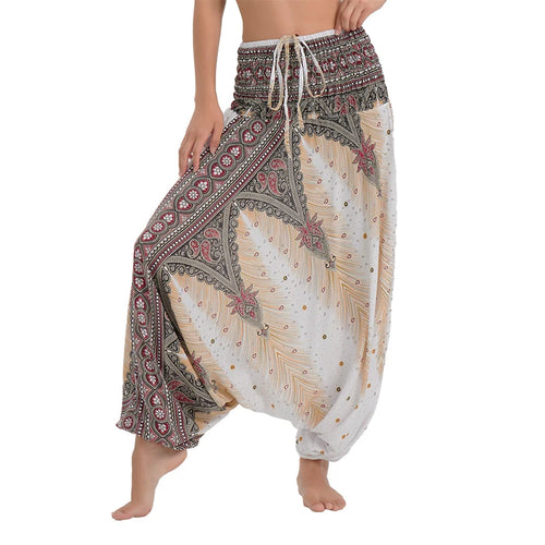 Bohemian Pants Women Pantalones Mujer Hippie High Waist Rayon Harem