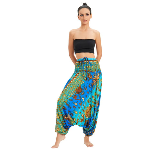 Bohemian Pants Women Pantalones Mujer Hippie High Waist Rayon Harem