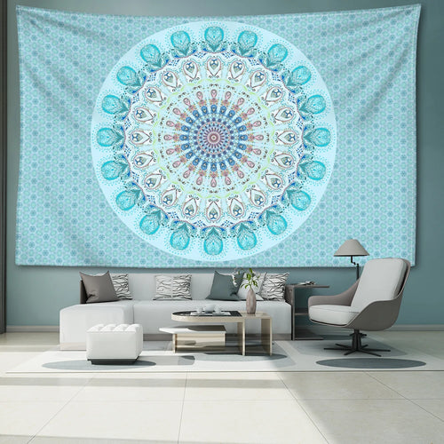 Striped Mandala Tapestry Wall Hanging Abstract Psychedelic Witchcraft