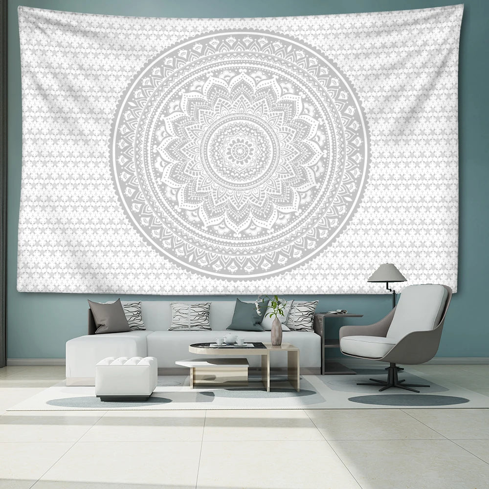 Striped Mandala Tapestry Wall Hanging Abstract Psychedelic Witchcraft