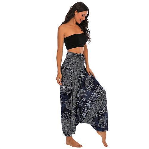 Bohemian Pants Women Pantalones Mujer Hippie High Waist Rayon Harem