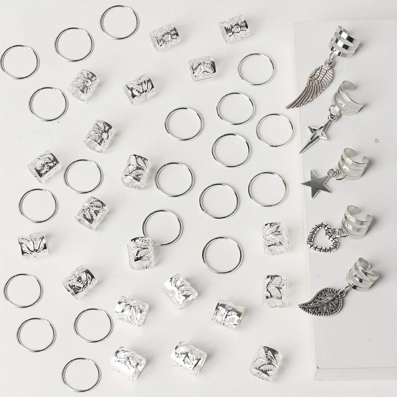 45pcs Alloy Braid Hair Ring Dreadlock Hair Ring - Hippie Style Hair