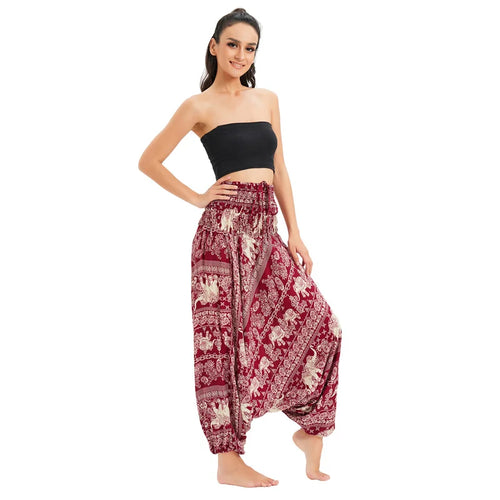 Bohemian Pants Women Pantalones Mujer Hippie High Waist Rayon Harem