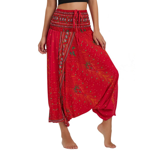 Bohemian Pants Women Pantalones Mujer Hippie High Waist Rayon Harem