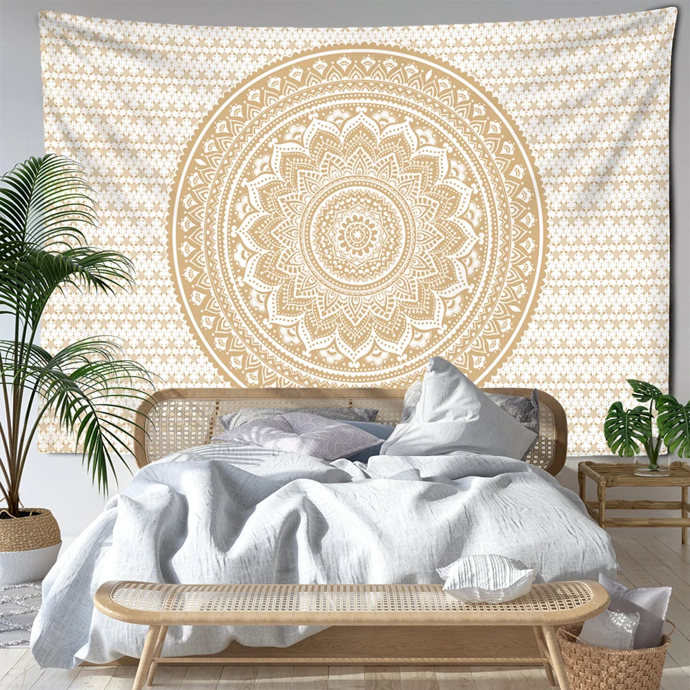 Striped Mandala Tapestry Wall Hanging Abstract Psychedelic Witchcraft