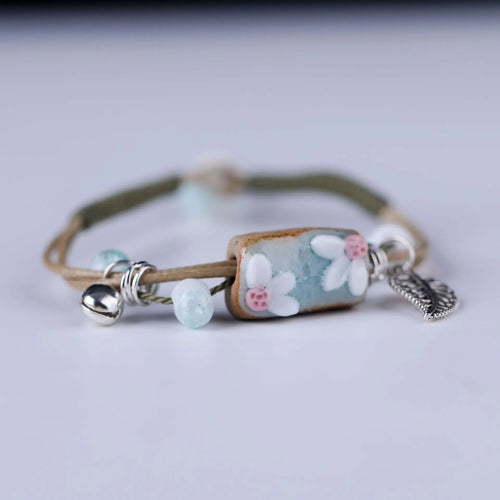 Handmade Boho Gypsy Hippie Design Brown Leather Star G Clef Note Metal